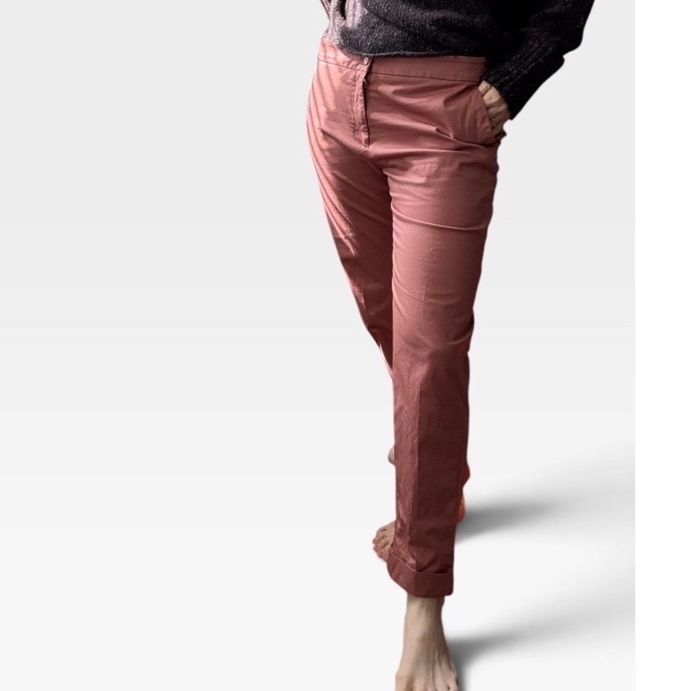 Etro Milano Womens Dusty Rose Cuffed Stretch Cotton chino Pants